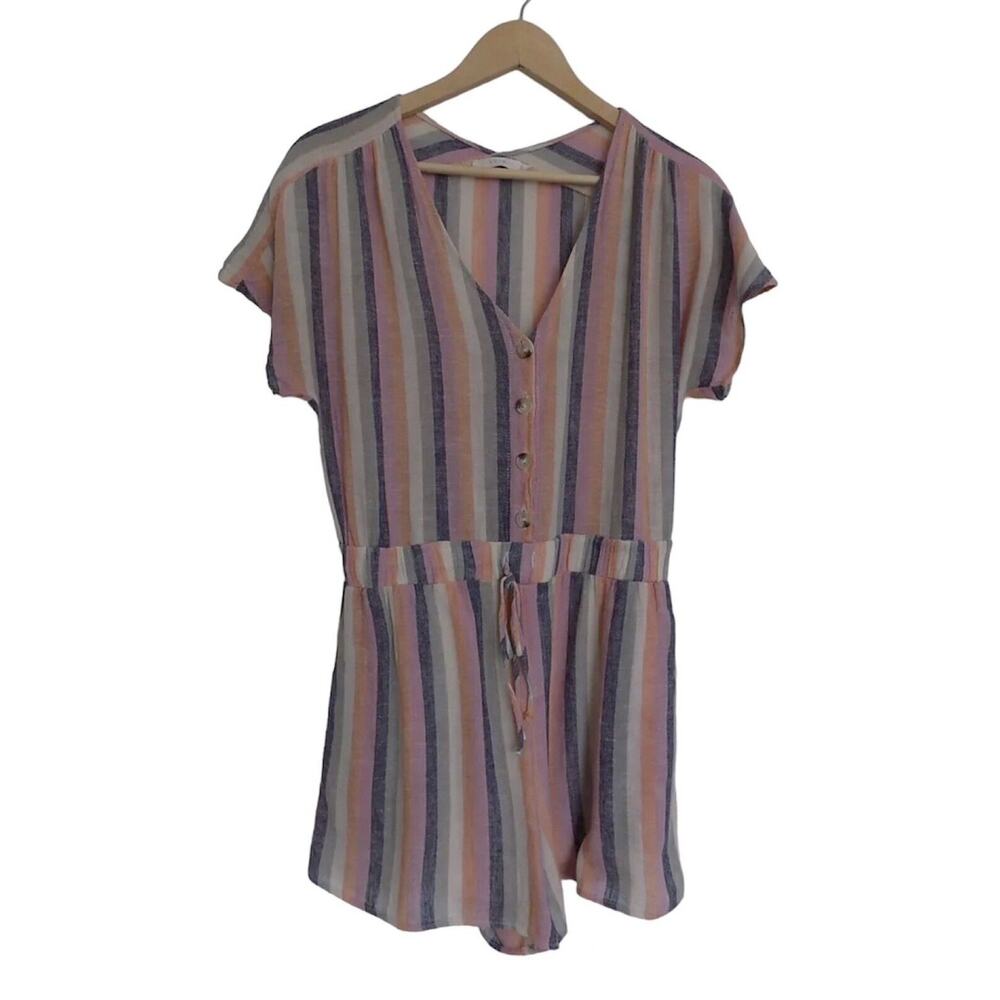 LUSH shorts romper multicolor striped size Small